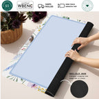 Mahjong by SI™ Petal Pushers Blue Square Mahjong Mat — Rolled Mat Feature Image [rolled-feature-square]