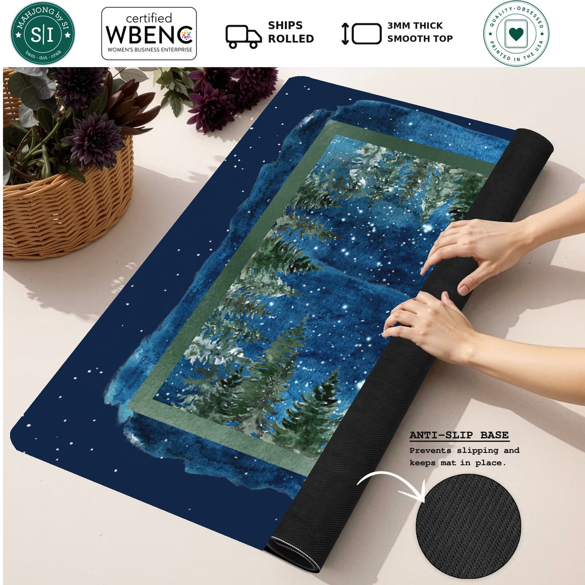 Mahjong by SI™ Pining For Stardust Mahjong Mat — Rolled Mat Feature Image [rolled-feature-square]
