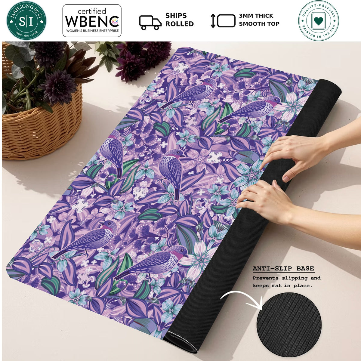 Pluma Violeta — Rolled Mat Feature Image [rolled-feature-square]