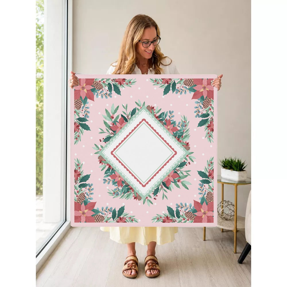 Mahjong by SI™ Poinsettia Paradise Mahjong Mat — Held Mat Portrait [held-mat-portrait-square]