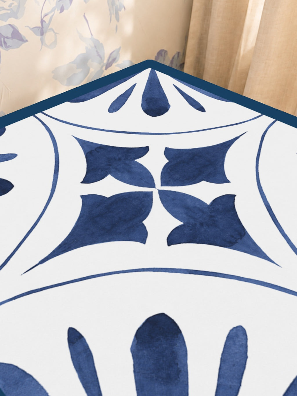 Mahjong by SI™ Point Taken Blue Mahjong Mat — Sunlit Close-up [sunlit-closeup-square]