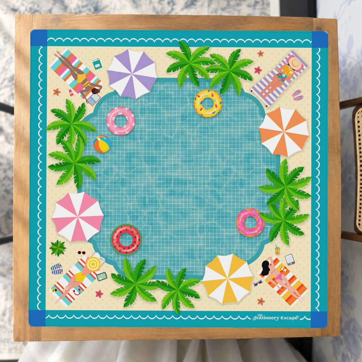 Poolside Reads Mahjong Mat — Studio Overhead [studio-overhead-square]