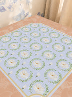 Mahjong by SI™ Porcelain & Peach Mahjong Mat — Sunlit Close-up [sunlit-closeup-square]