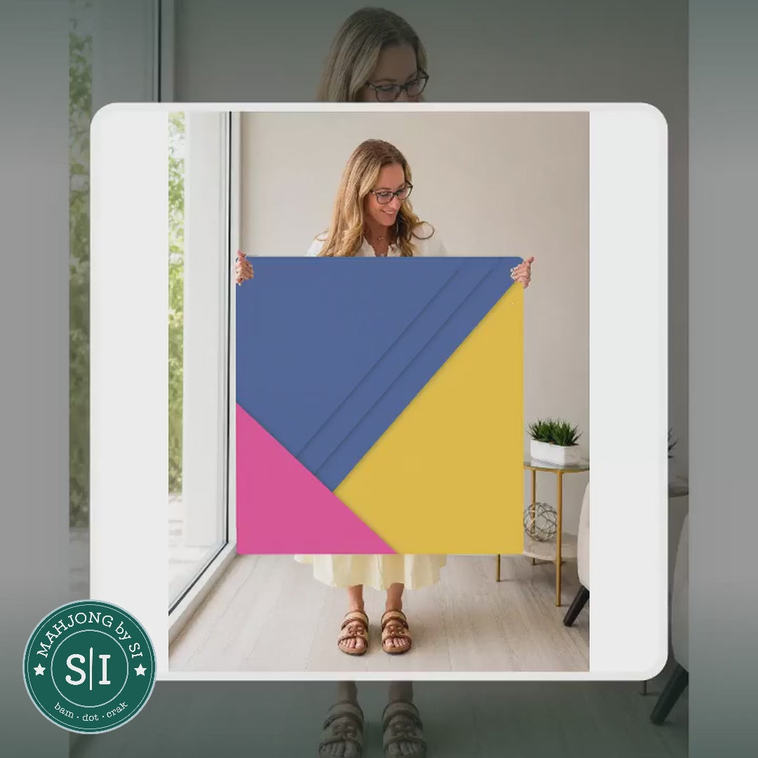 Mahjong by SI™ Bright Side Blue Mahjong Mat — lifestyle video (clear logo)