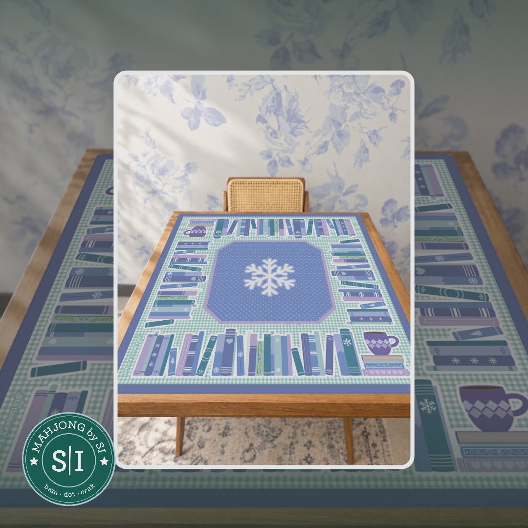 Cozy Winter Library Mahjong Mat — lifestyle video (clear logo)