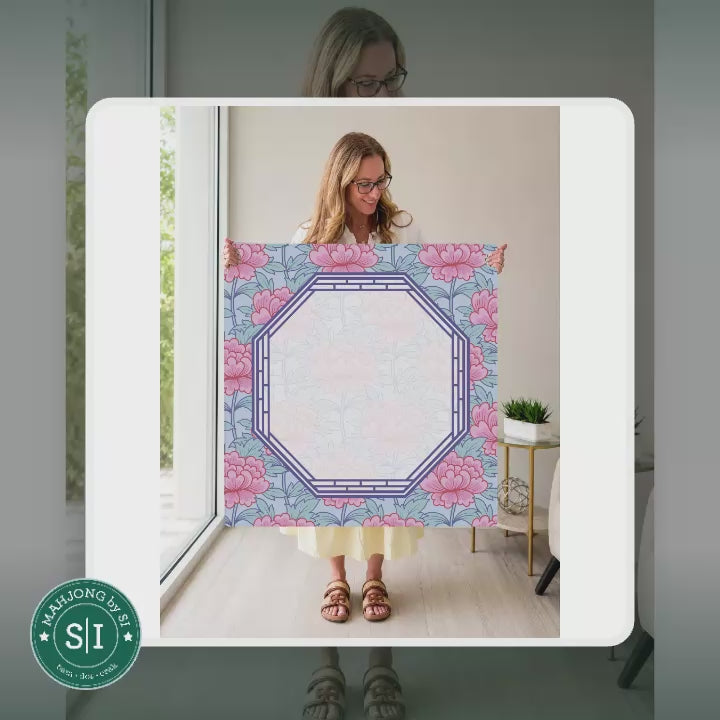 Mahjong by SI™ Peony Lattice Mahjong Mat