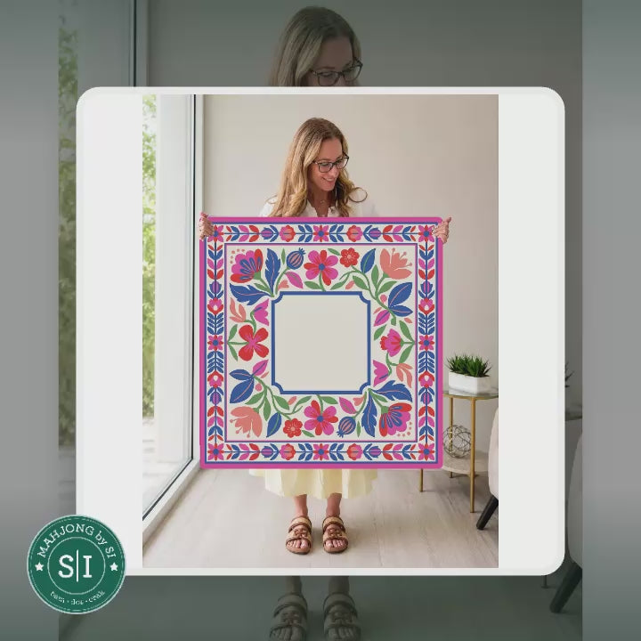 Mahjong by SI™ Floral Fiesta Frame Mahjong Mat