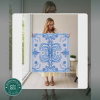 Mahjong by SI™ Ribbon Around | Blue Mahjong Mat — lifestyle video (clear logo)
