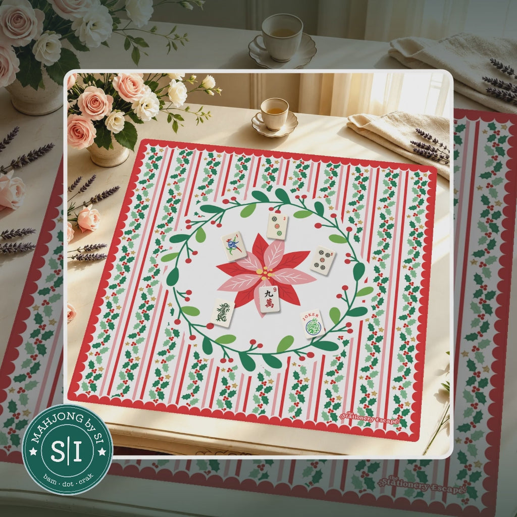 Happy Holly Days Mahjong Mat — lifestyle video (clear logo)
