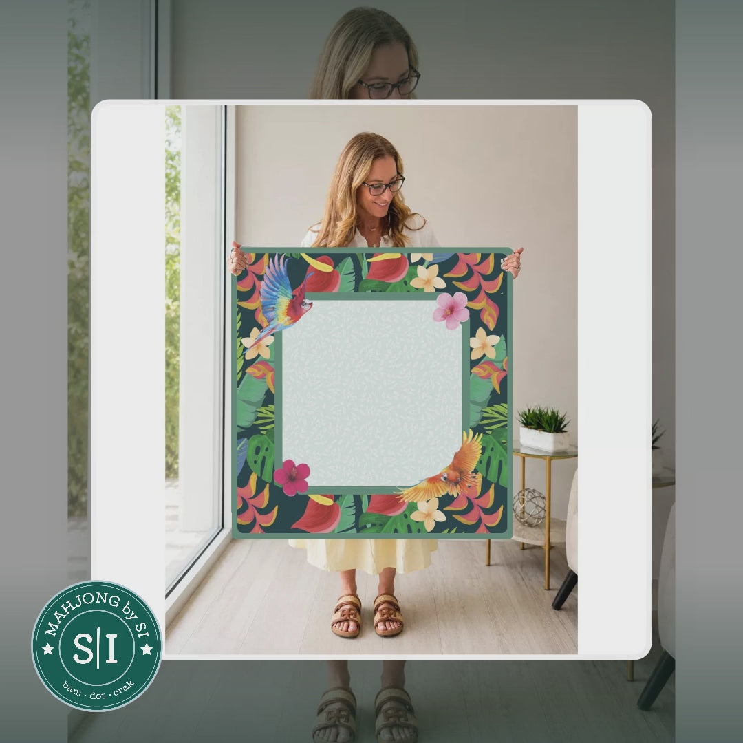 Mahjong by SI™ Paradise Blooms Mahjong Mat — lifestyle video (clear logo)