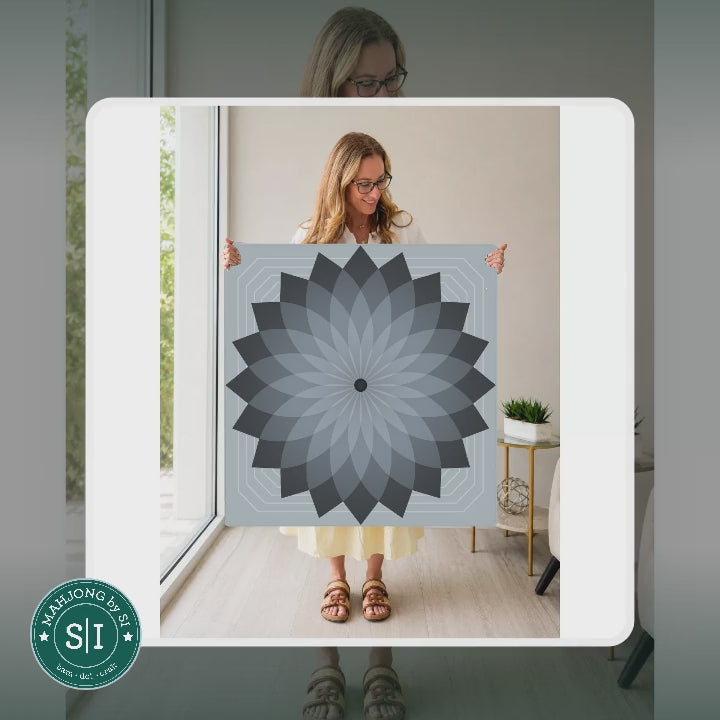 Mahjong by SI™ Eternal Mandala | Grey Mahjong Mat — lifestyle video