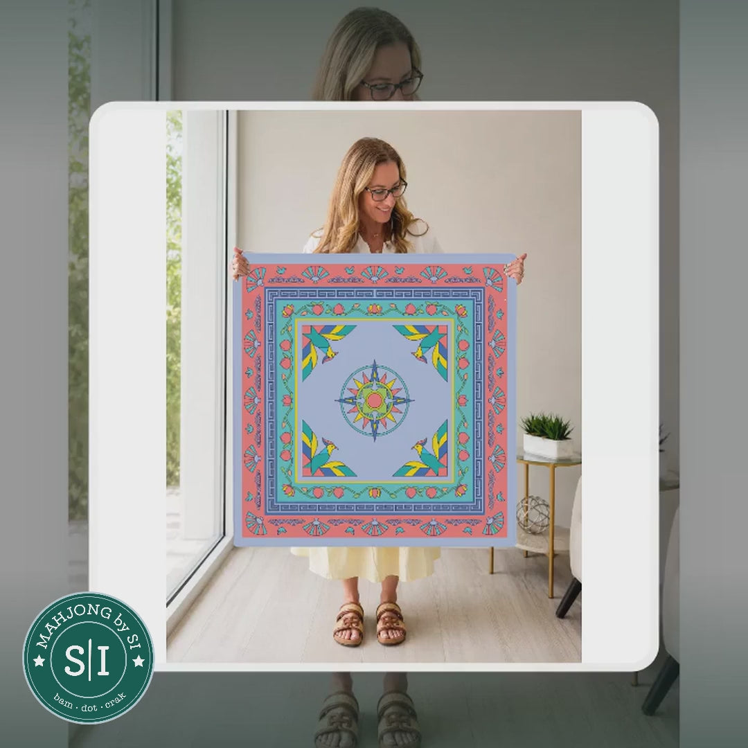 Mahjong by SI™ Coral Me Maybe East Wind Mahjong Mat — lifestyle video (clear logo)
