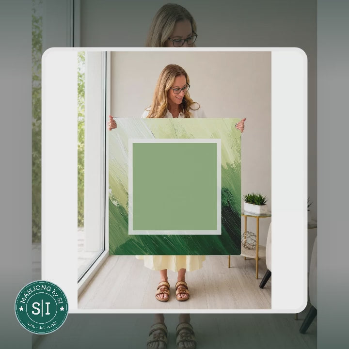 Mahjong by SI™ Blank Canvas  | Green Square Mahjong Mat — lifestyle video