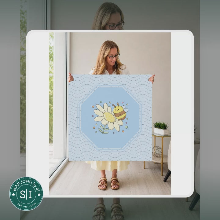 Mahjong by SI™ Bee Sweet | Blue Mahjong Mat — lifestyle video