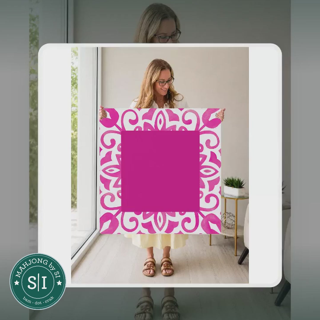 Mahjong by SI™ Corner Crush Pink Mahjong Mat — lifestyle video (clear logo)
