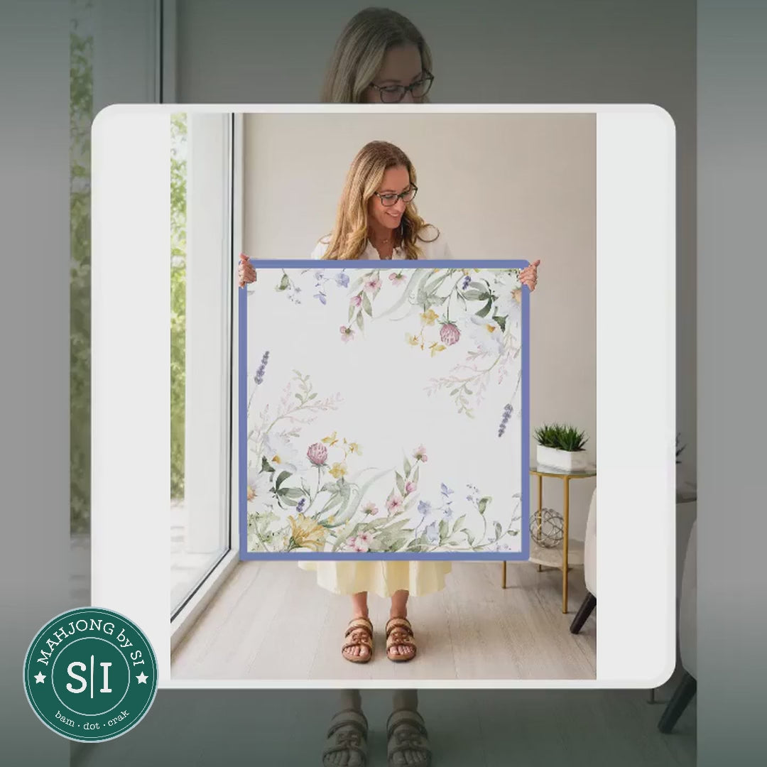 Mahjong by SI™ Bloom Service | Blue Mahjong Mat — lifestyle video (clear logo)