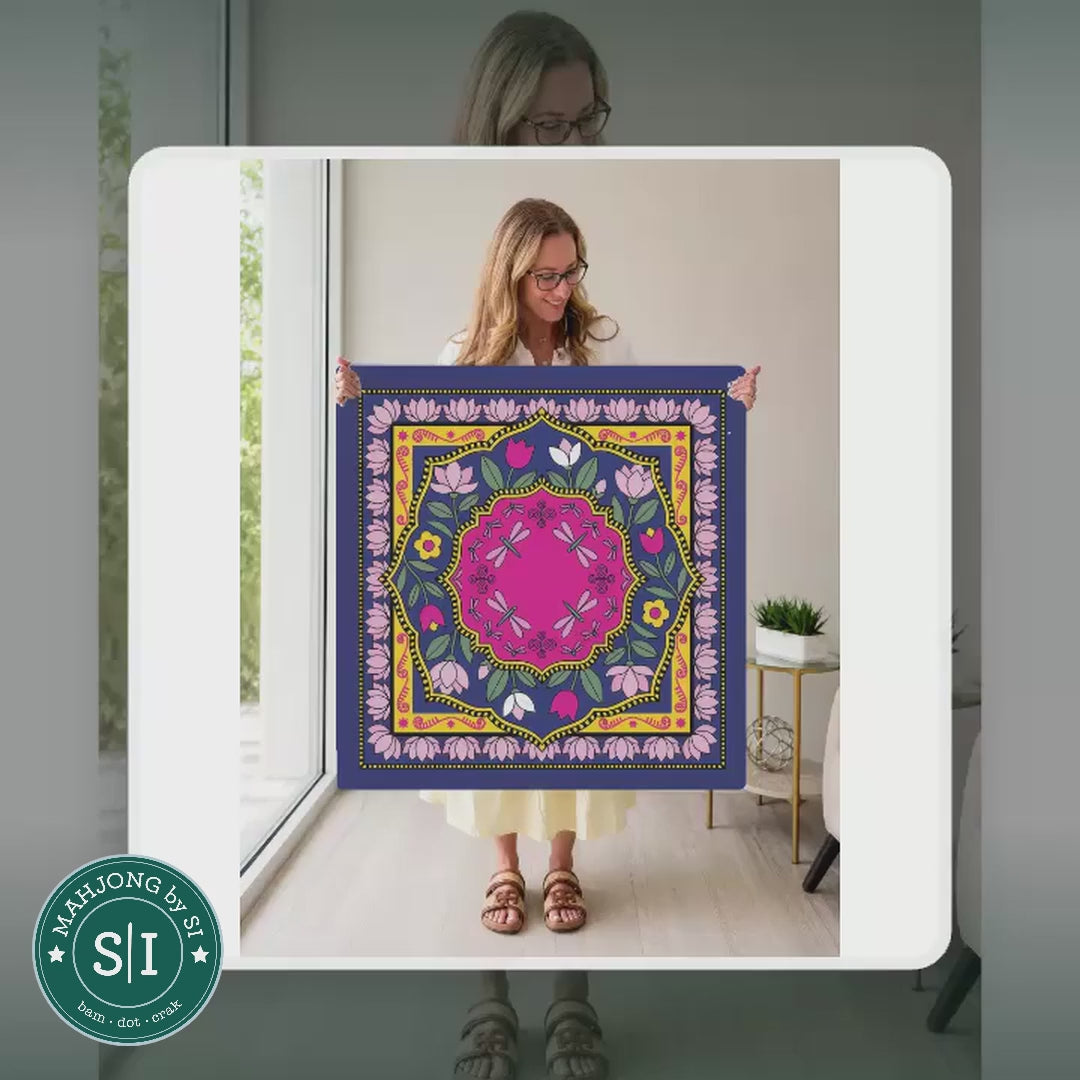 Mahjong by SI™ Dragonfly Enchantment Mahjong Mat — lifestyle video (clear logo)