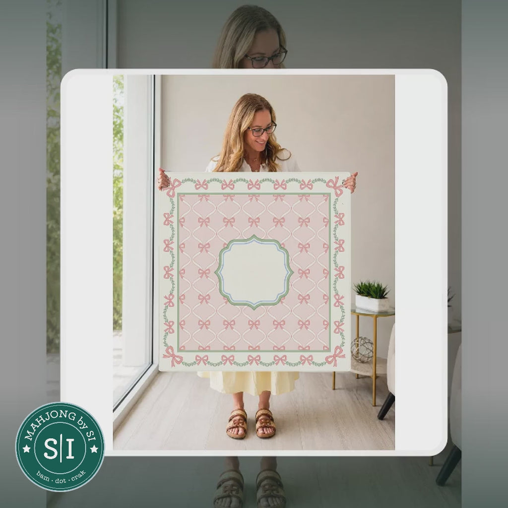 Mahjong by SI™ Bow Tied Elegance Mahjong Mat — lifestyle video (clear logo)