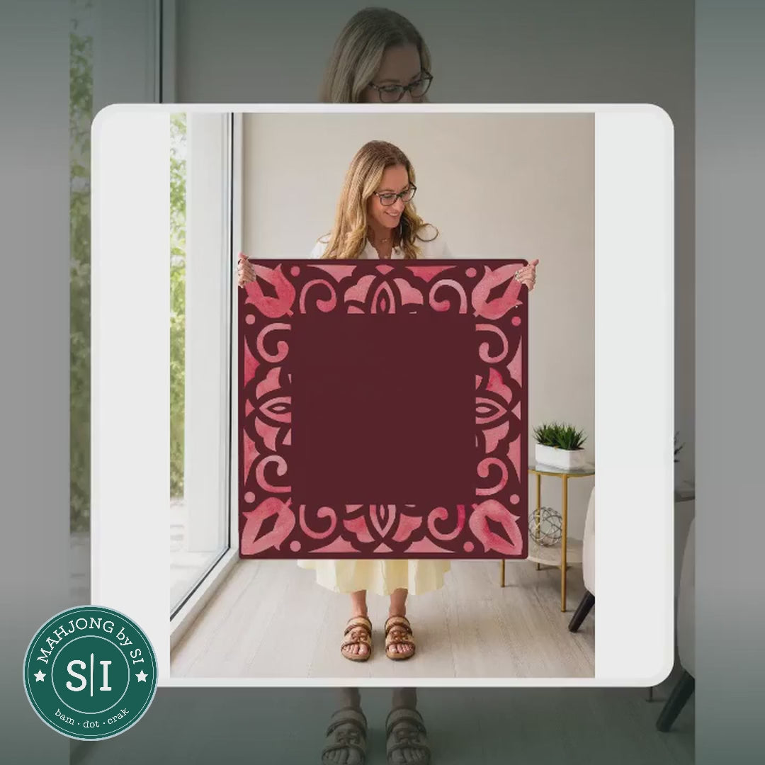 Mahjong by SI™ Corner Crush  |Red Square Mahjong Mat — lifestyle video (clear logo)