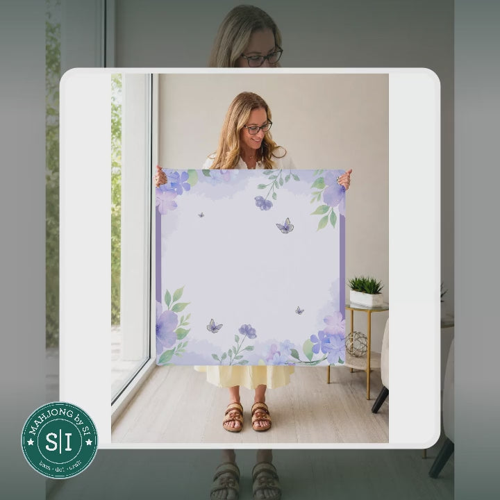Mahjong by SI™ Flights Of Floral  | Purple Mahjong Mat — lifestyle video