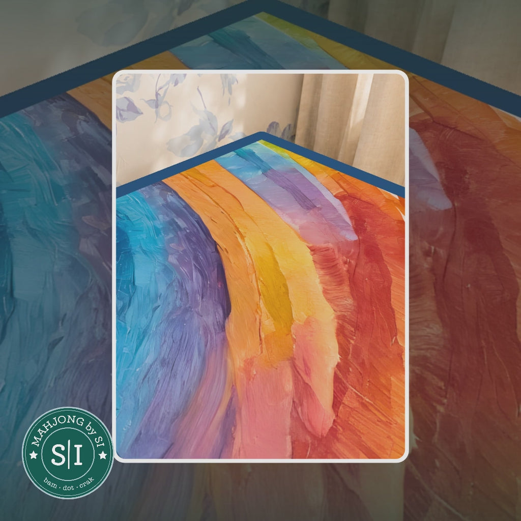 Mahjong by SI™ Swirl Power | Blue Border Mahjong Mat — lifestyle video (clear logo)