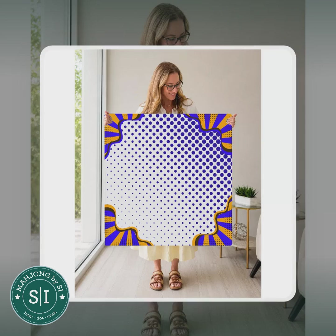Mahjong by SI™ Borderline Chic Blue Mahjong Mat — lifestyle video (clear logo)