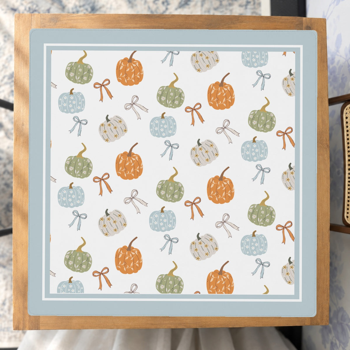 Mahjong by SI™ Pumpkin Posy Mahjong Mat — Studio Overhead [studio-overhead-square]