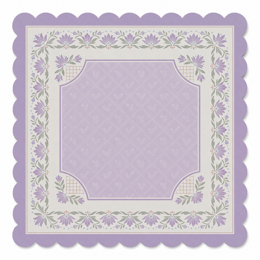 Violet Wreath Scallop Frame
