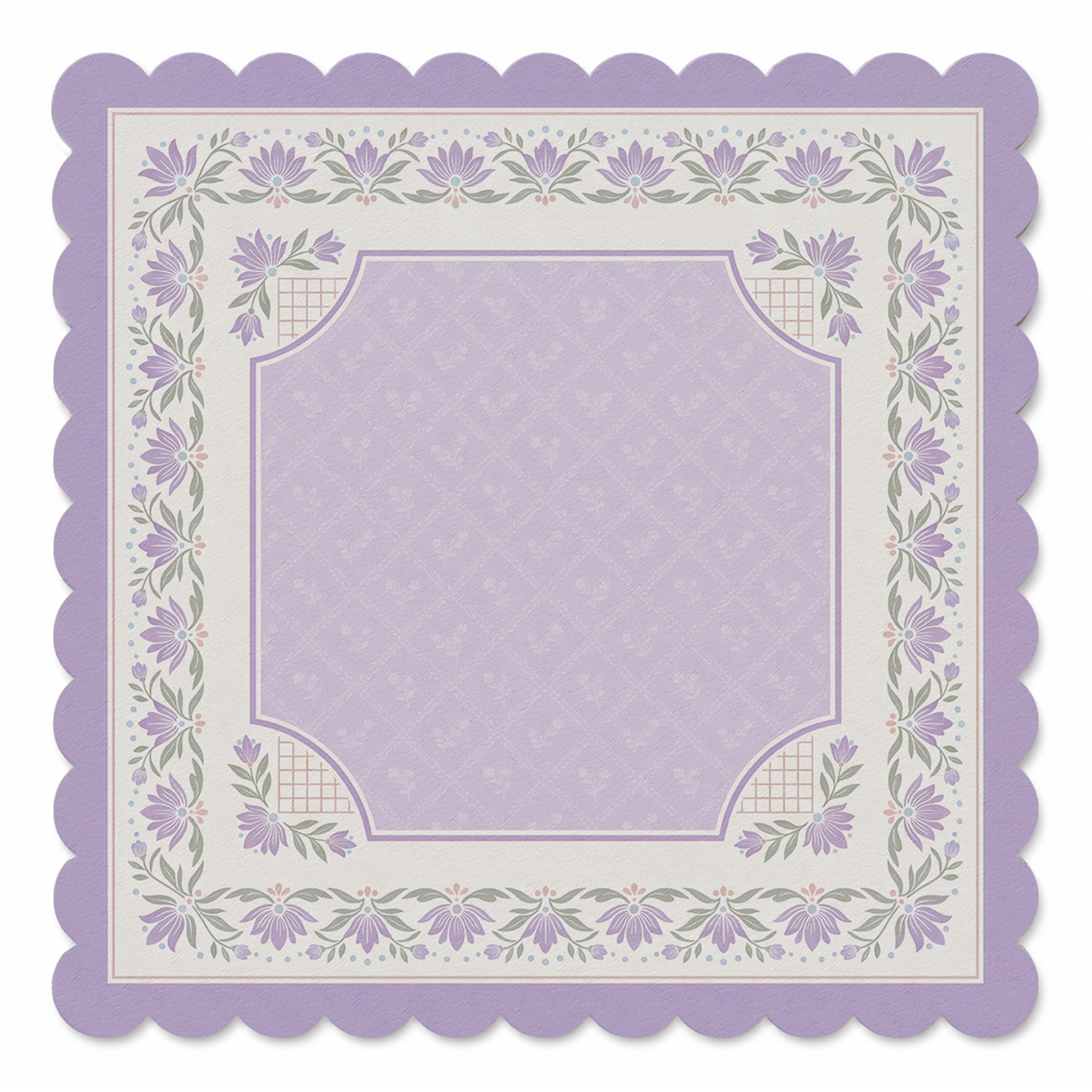 Violet Wreath Scallop Frame