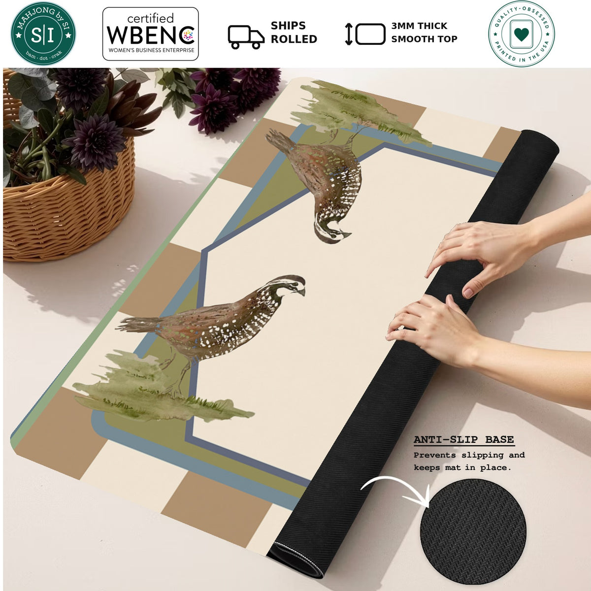 Quail Yeah — Rolled Mat Feature Image [rolled-feature-square]