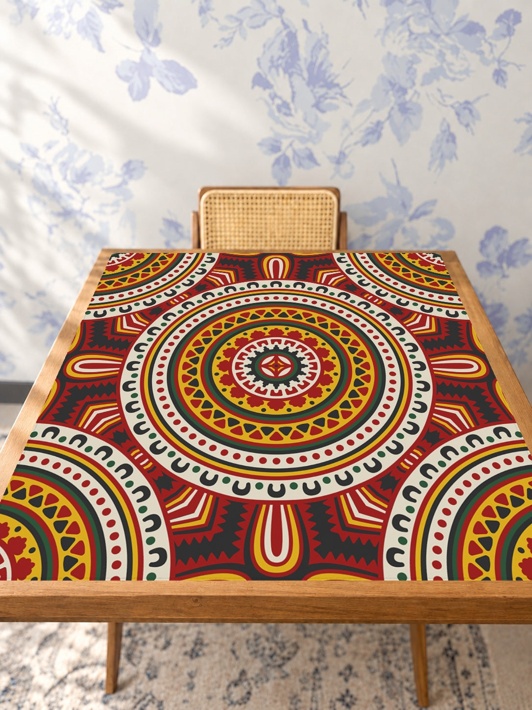Mahjong by SI™ Radiant Roots Mahjong Mat — Studio Table Angle [studio-angle-square]