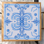 Mahjong by SI™ Ribbon Around | Blue Mahjong Mat — Studio Overhead [studio-overhead-square]