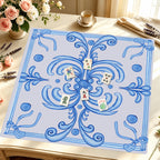 Mahjong by SI™ Ribbon Around | Blue Mahjong Mat — Styled Tile Table [styled-tile-table-square]