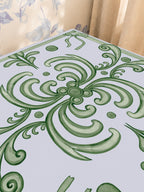 Mahjong by SI™ Ribbon Around | Green Mahjong Mat — Sunlit Close-up [sunlit-closeup-square]