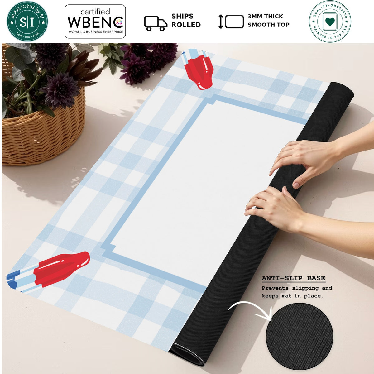 Mahjong by SI™ Rocket Pop Dreams Mahjong Mat — Rolled Mat Feature Image [rolled-feature-square]