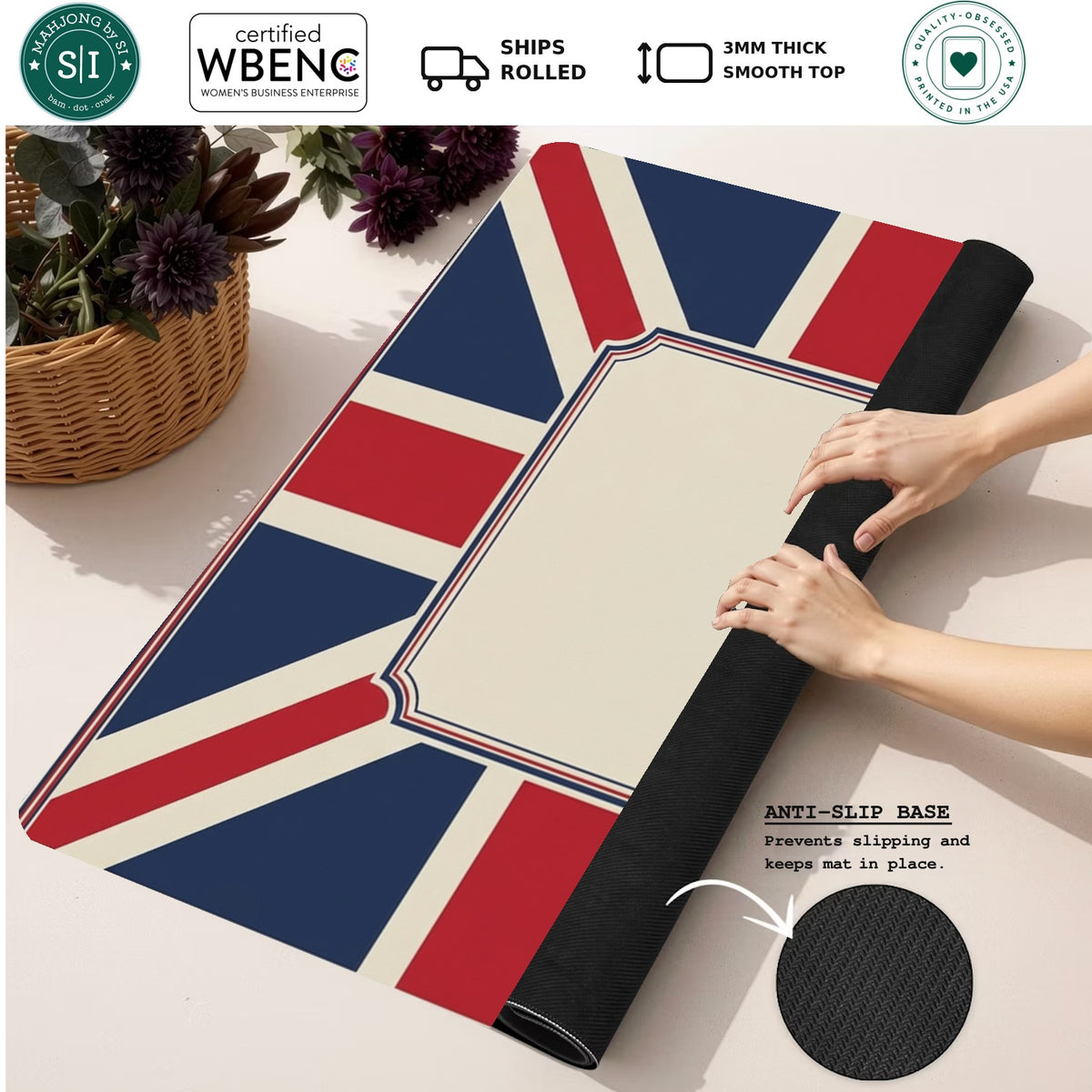 Mahjong by SI™ Rule Britannia Mahjong Mat — Rolled Mat Feature Image [rolled-feature-square]