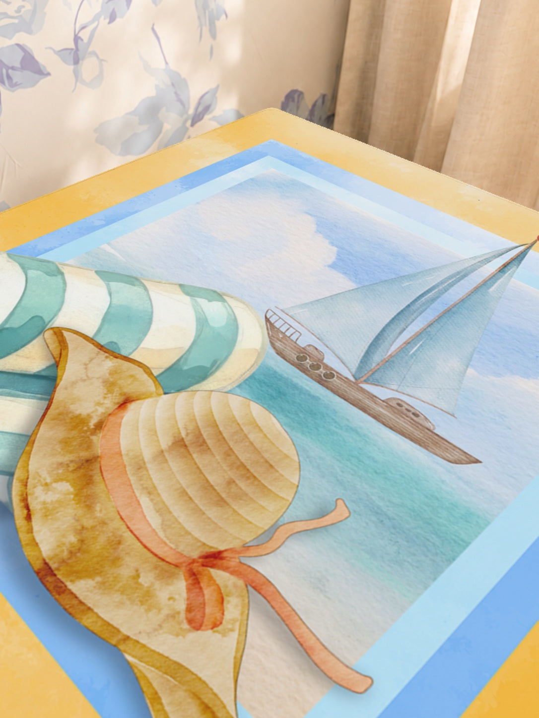 Mahjong by SI™ Sandy Cheeks Mahjong Mat — Sunlit Close-up [sunlit-closeup-square]
