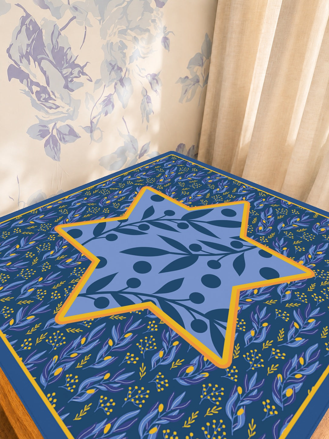 Shalom Garden Mahjong Mat — Sunlit Detail [studio-detail-square]