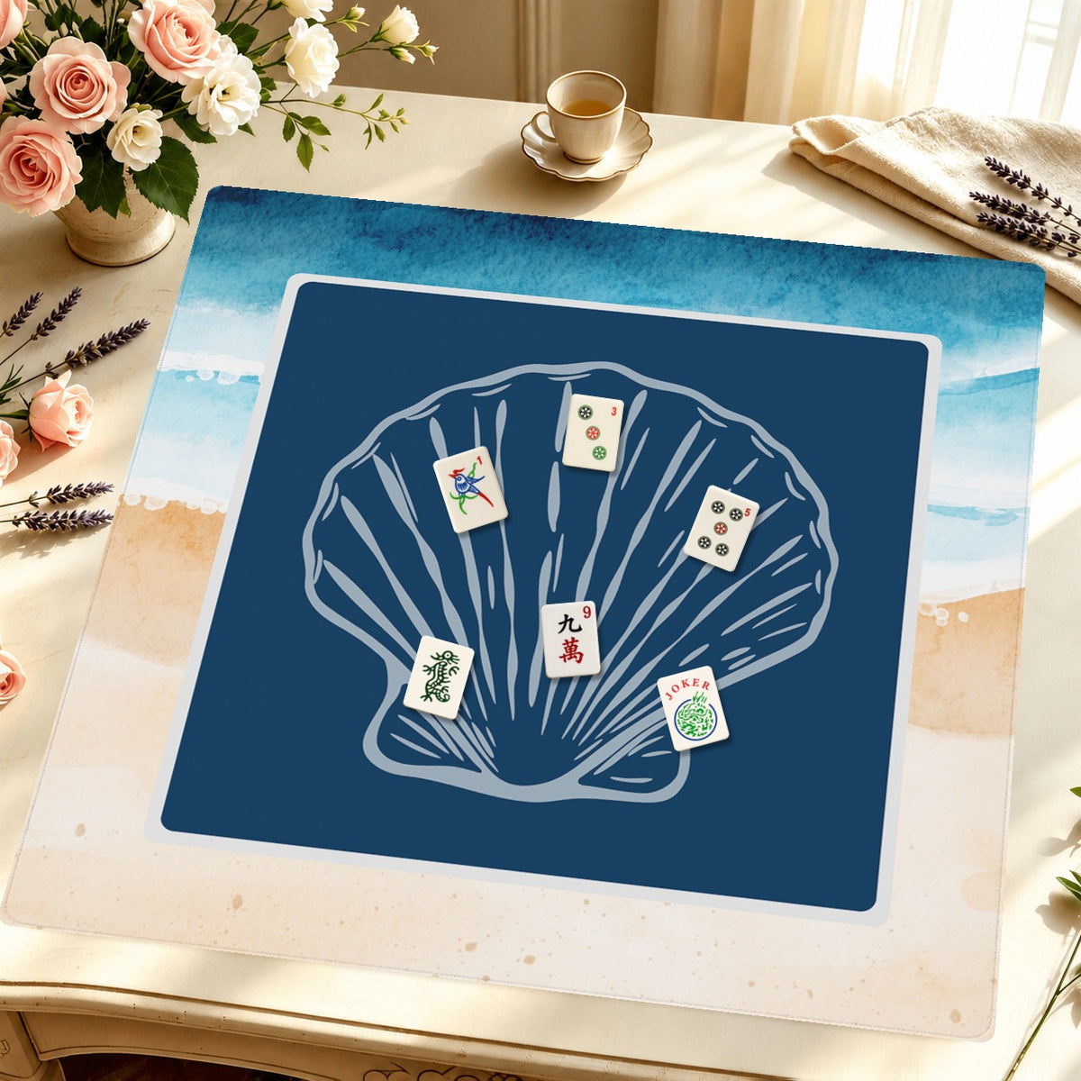 Mahjong by SI™ Shell Game Strong Mahjong Mat — Styled Tile Table [styled-tile-table-square]