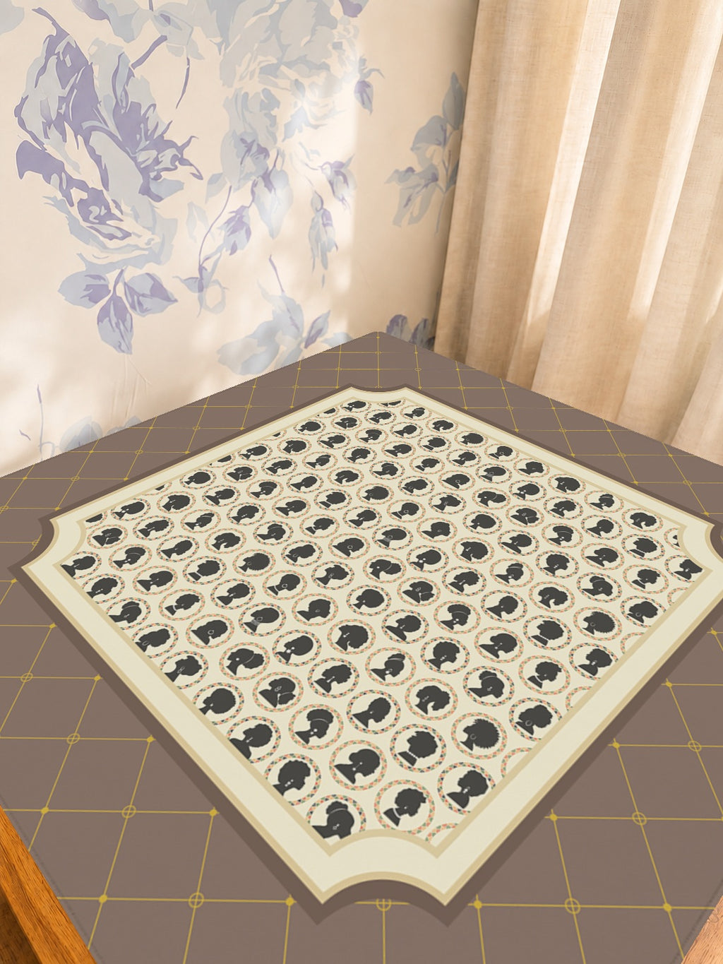 Mahjong by SI™ Brown Sugar Mahjong Mat — Sunlit Detail [studio-detail-square]