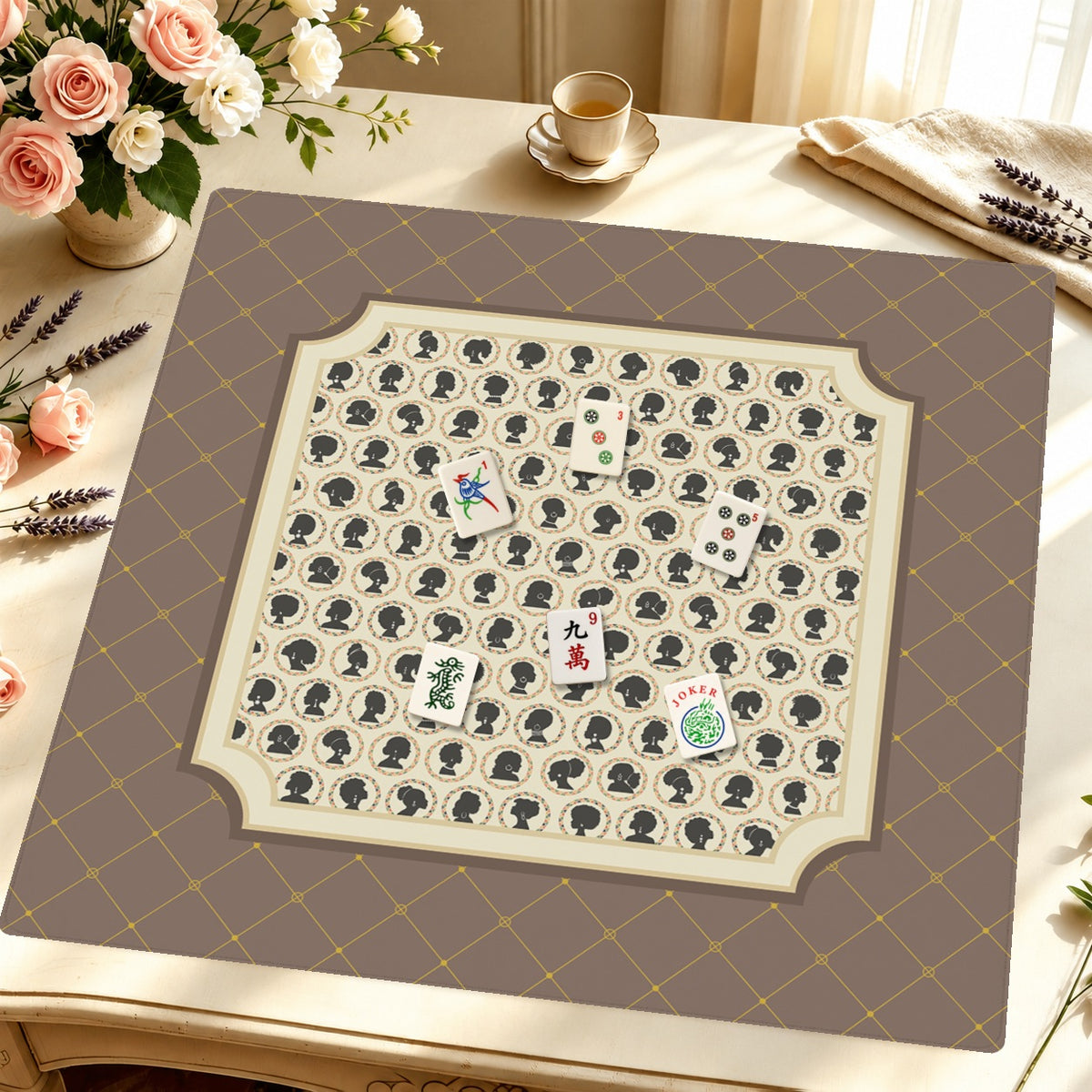 Mahjong by SI™ Sister Circle Mahjong Mat — Styled Tile Table [styled-tile-table-square]