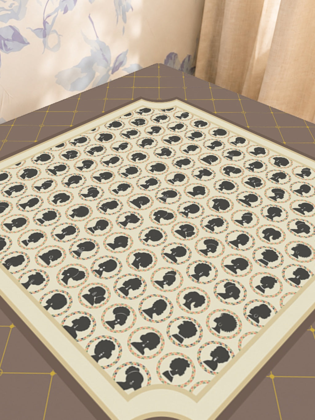 Mahjong by SI™ Brown Sugar Mahjong Mat — Sunlit Close-up [sunlit-closeup-square]