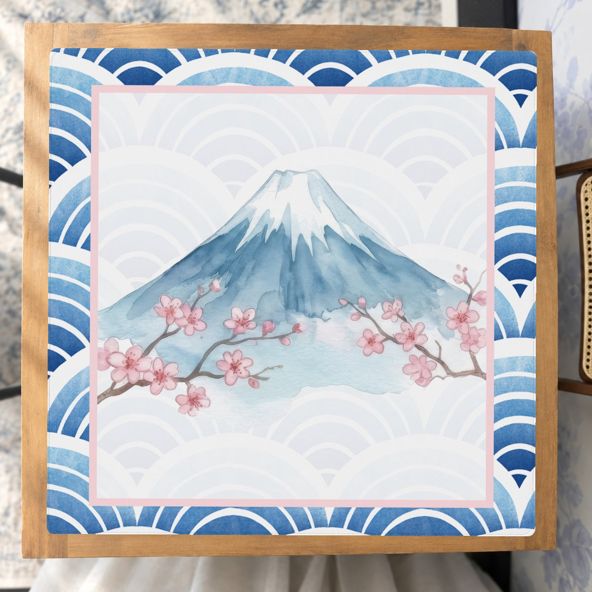 Mahjong by SI™ Snow Fuji Mahjong Mat — Studio Overhead [studio-overhead-square]