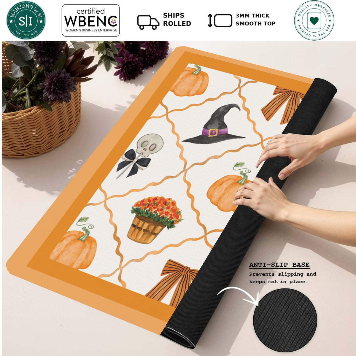 Mahjong by SI™ Spellbound and Down Mahjong Mat — Rolled Mat Feature Image [rolled-feature-square]