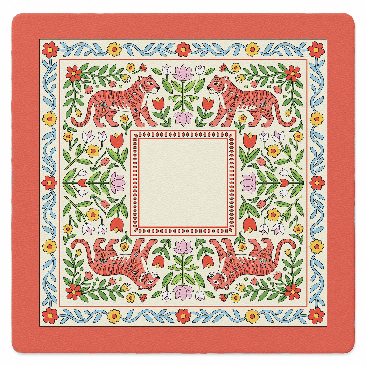 Tiger Lily Folklore |  33"x 33" SI Signature™ faux leather