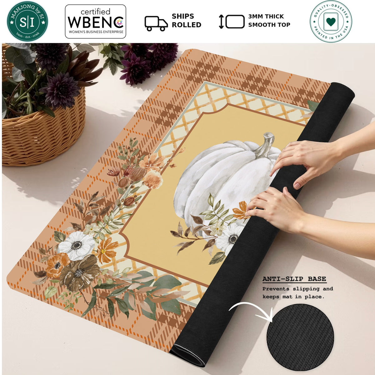 Mahjong by SI™ Squash Goals Mahjong Mat — Rolled Mat Feature Image [rolled-feature-square]