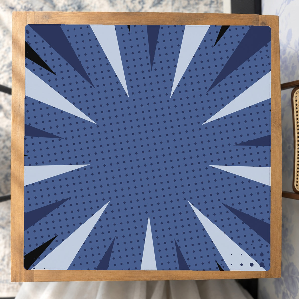 Mahjong by SI™ Star Power Blue Mahjong Mat — Studio Overhead [studio-overhead-square]