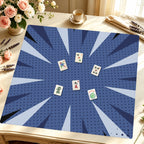 Mahjong by SI™ Star Power Blue Mahjong Mat — Styled Tile Table [styled-tile-table-square]