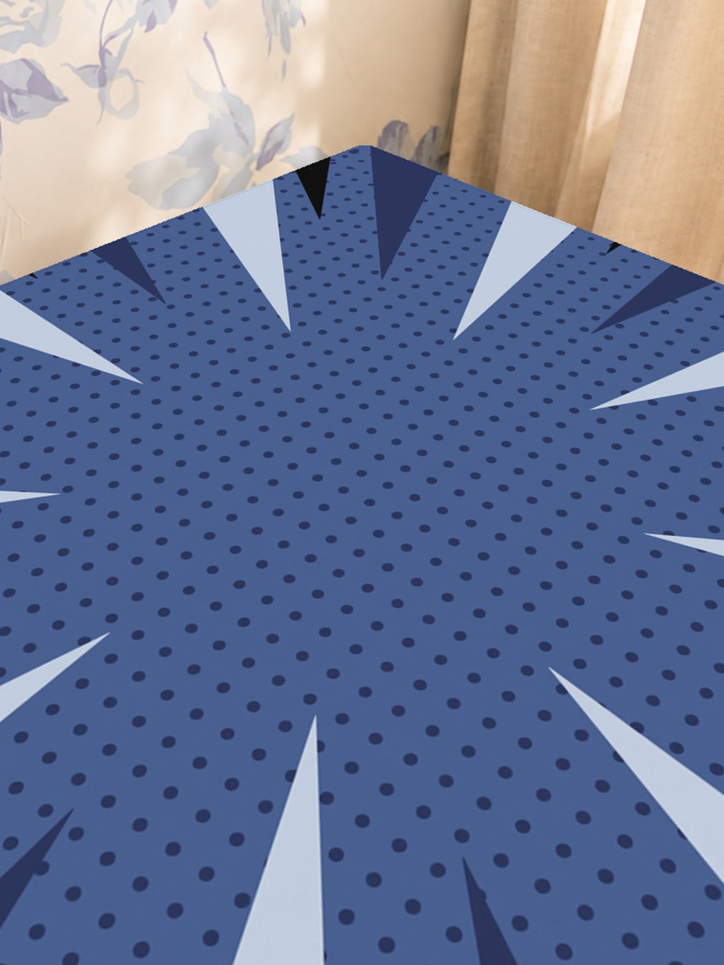 Mahjong by SI™ Star Power Blue Mahjong Mat — Sunlit Close-up [sunlit-closeup-square]