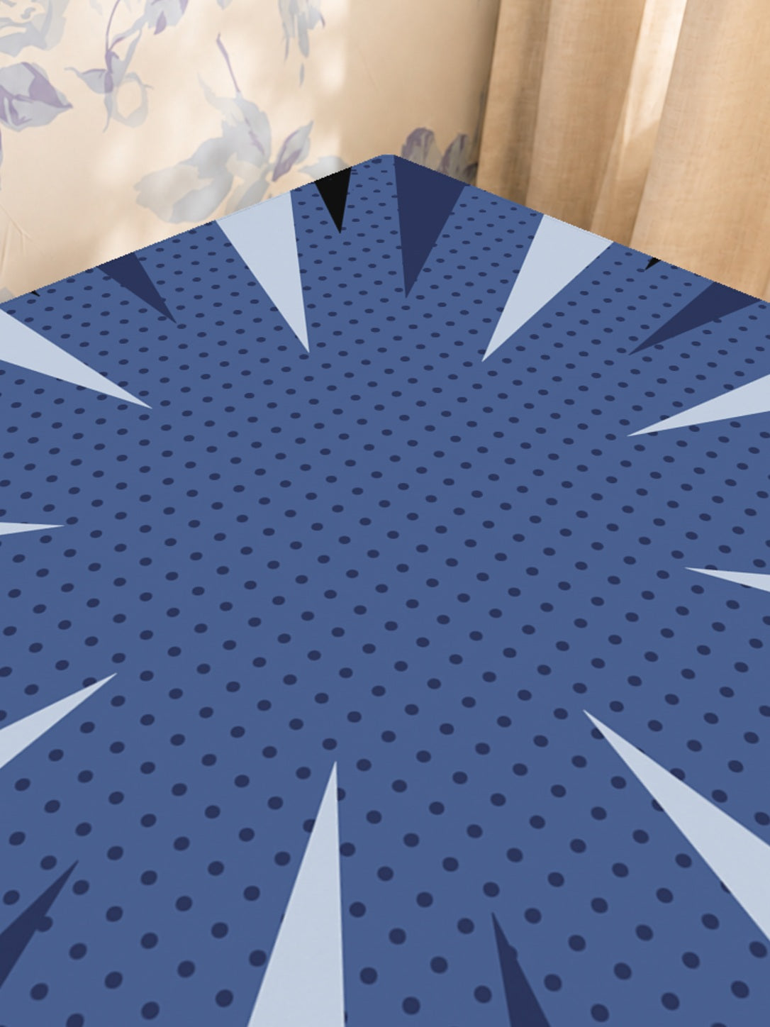 Mahjong by SI™ Star Power Blue Mahjong Mat — Sunlit Close-up [sunlit-closeup-square]